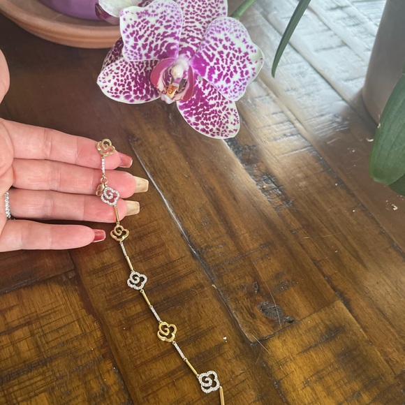 Diamond and 14kt Gold Bracelet - Picture 2 of 12